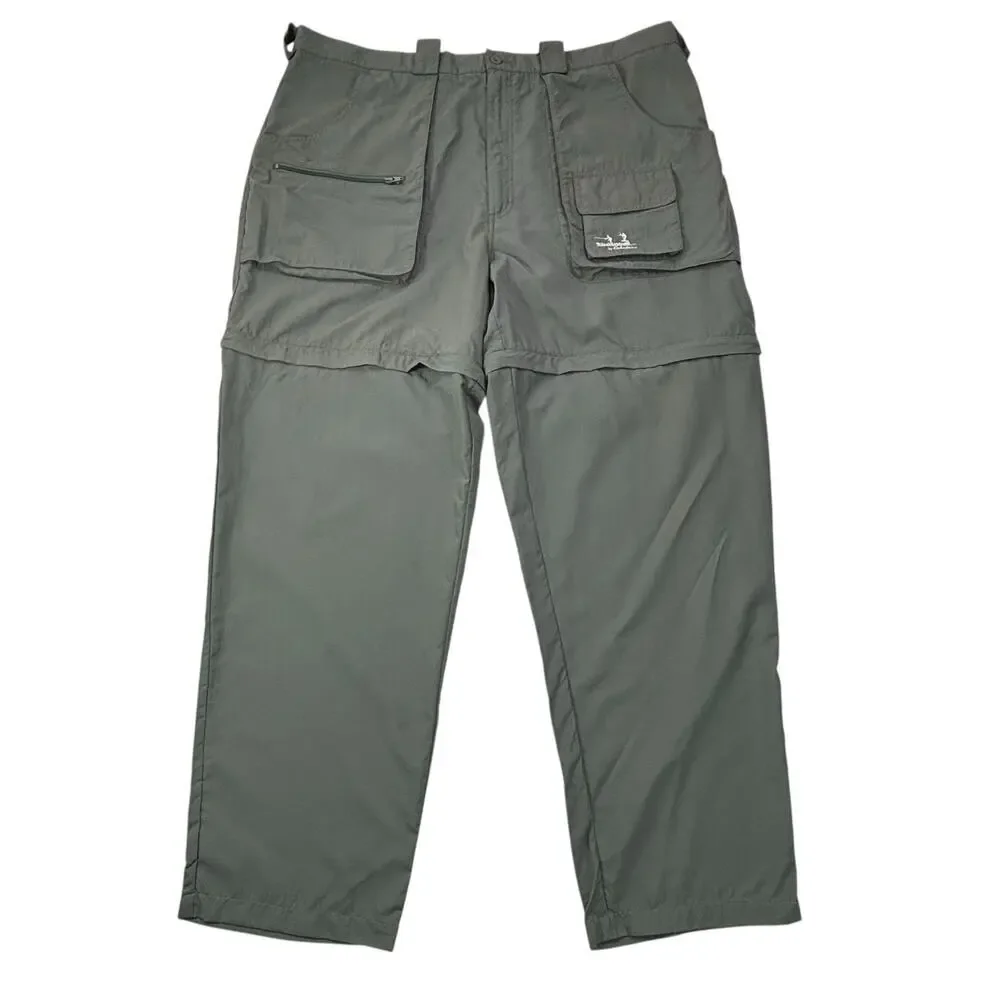 Cabelas Guidewear Convertible Zip Off Pants Men XL Green Fishing Camping Hiking‎